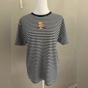 Warner Bros. Women's M Looney Tunes Tweety Embroidered Striped Shirt Vintage